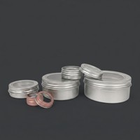 Boîtes rondes en aluminium avec couvercle à vis et fenêtre, vente en gros |   Boîtes métalliques hermétiques de qualité alimentaire pour l'emballage de cosmétiques et d'aliments
