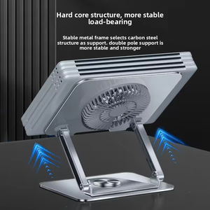 Carbon Steel Folding <b>Stand</b> with Fan Cooling New Desktop Lift for Laptop and <b>Tablet</b> Hardware - Product Image 5