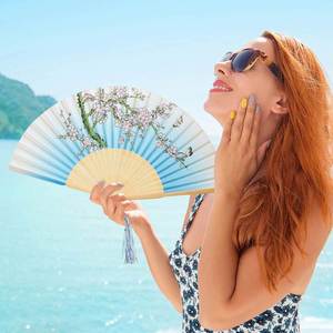 พัดไม้ไผ่พับได้ พัดกระดาษสำหรับงานแต่งงาน งานโบสถ์ ของชำร่วยงานปาร์ตี้ ของตกแต่ง DIY พัดไม้ไผ่แบบพกพาสำหรับงานฝีมือ - Product Image 3