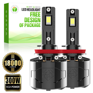 Kits <span class=keywords><strong>de</strong></span> Conversión LED Automotrices H11 X9 <span class=keywords><strong>de</strong></span> 300W, Extremadamente Brillantes, 18000Lm, 6500K, 12-24V, con Control <span class=keywords><strong>de</strong></span> Calidad Estricto, para Negocios <span class=keywords><strong>de</strong></span> Dropshipping Global - Product Image 1