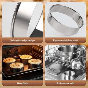 Baking Mold Different Shapes Stainless Steel Round Smooth Embossed Biscuit Decoration Cookie <b>Cutter</b> Set <b>Cake</b> Ring - Product Image 4