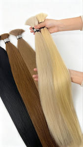 Factory Wholesale <b>Russian</b> Remy Human Hair Bulk White Platinum Blonde #60 Cuticle Aligned Double Drawn Virgin Remy Human Hair - Product Image 2