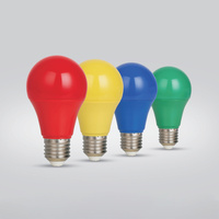 Ampoule LED colorée à boîtier lisse, vert, bleu, jaune, rouge, 9W, E27, DOB, RA80, AC165-265V, lampe décorative