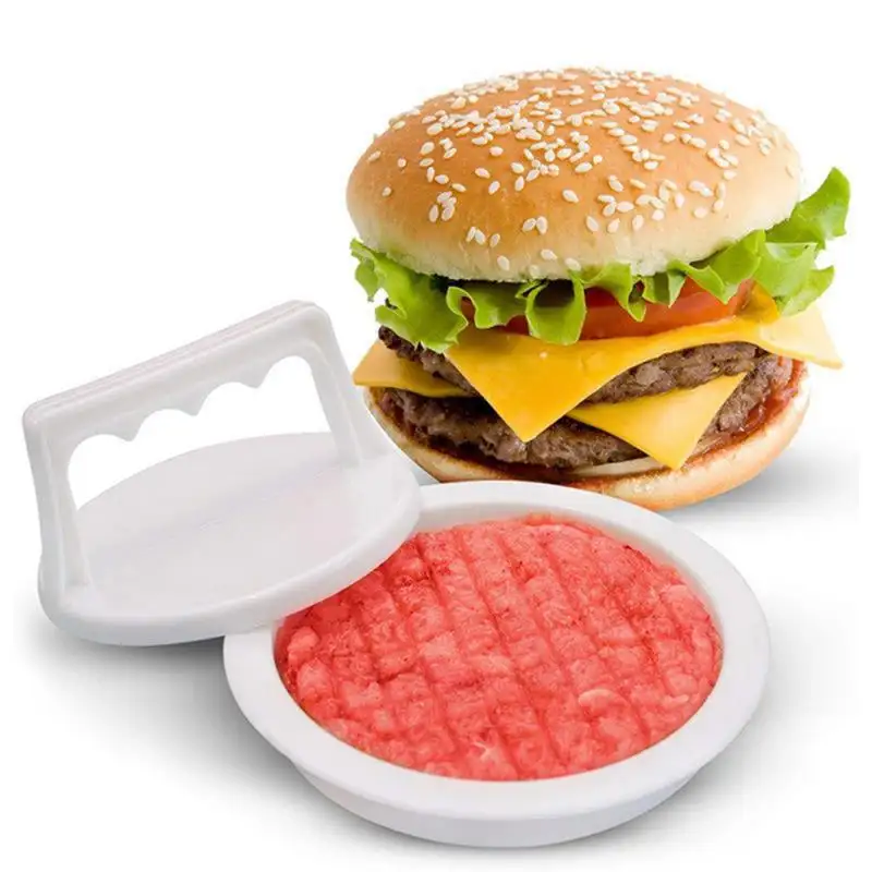 Beyaz plastik et presi Burger Patty kalıp Hamburger yapma aracı Burger presi mutfak aletleri için