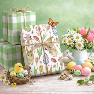 Easter Wrapping <b>Paper</b> <b>Roll</b> 17 Inch X 33 Feet Double Side Eco Friendly Gift <b>Wrap</b> For Baby Shower Birthday Easter - Product Image 2