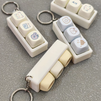 Mini porte-clés en forme de touche de clavier, style dessin animé mignon, sublimation par transfert thermique, logo personnalisé, bricolage, soulagement du stress, cadeau promotionnel