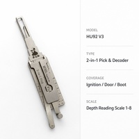 HU92 V3 LISHI Outil de décodage et de crochetage 2-en-1 pour serrures de voitures européennes, métal brossé argenté, fournisseur d'usine, qualité professionnelle