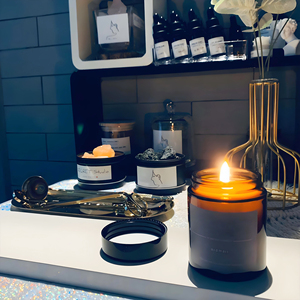 8Oz Amber Straight Sided Glass Jar Làm Thơm Nến Thủy Tinh Lọ Với Kim Loại Có Nắp Đậy - Product Image 6