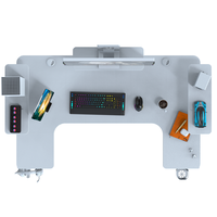 Beisijie blanc U forme rvb lumière bureau de jeu lecteur à domicile bureau de jeu avec porte-gobelet Table de jeu