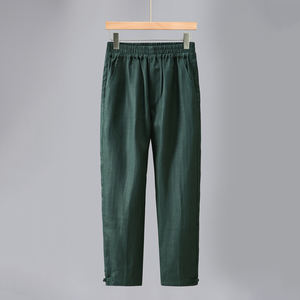 <span class=keywords><strong>Pantalon</strong></span> décontracté en lin pour hommes Style chinois léger <span class=keywords><strong>taille</strong></span> élastique <span class=keywords><strong>pantalon</strong></span> long jambe droite ample confortable respirant <span class=keywords><strong>grande</strong></span> <span class=keywords><strong>taille</strong></span> - Product Image 2