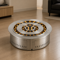 Cheminée ronde contemporaine à vapeur d'eau, flamme 3D, cheminée décorative électrique sécurisée