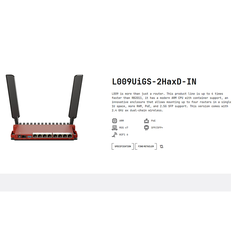 MikroTik L009UiGS-2HaxD-IN Router WiFi6 - Maptech Perú MikroTik L009UiGS-2HaxD-IN Router WiFi6 - Maptech Perú