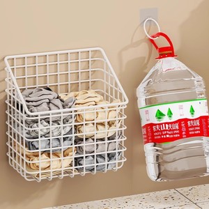 Wall Mounted Wire <b>Basket</b> Rectangle Minimalist Clothing Organizer For Bathroom Dormitory <b>Storage</b> Rack - Product Image 4