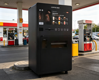 Distributeur automatique de café commercial 24h/24, capacité 150-200, fonction de nettoyage automatique, WIFI 4G pour station-service