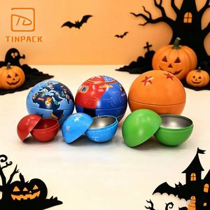 Scatola di Latta a Forma di Palla di Alta Qualità per Dolci, Biscotti e Cioccolatini, Ideale per Feste di Halloween e Natale - Product Image 4