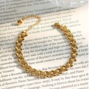 Hot Sell Rock Fade Resistant Durable PVD <b>Gold</b> Plated Highly Polished Chucky Fashion Bangle <b>Bracelet</b> Jewelry for Women/Men's - Product Image 3