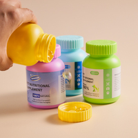 Bouteilles en plastique HDPE de couleur personnalisée 200cc Bouteille d'emballage en plastique pour médicaments avec bouchon à l'épreuve des enfants pour capsules de qualité alimentaire