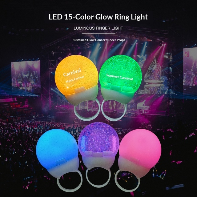 15 Color Portable Anime Style Silicone Led Round Ring Light with Custom Logo for Concerts Evening Shows Atmosphere Props
