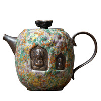Théière Kung Fu au design moderne Dunhuang, en céramique de porcelaine écologique, poterie domestique, bouilloire à thé colorée en argile de roche ancienne