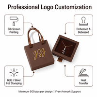 Coffret à bijoux de luxe marron chocolat avec insert en velours pour collier, idéal pour l'emballage de pendentifs haut de gamme et la vente au détail