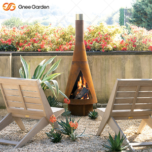 Conical Tower Corten Steel Wood <b>Burning</b> Fireplace Outdoor Garden Heater CE Certified 10000-14999 BTU Freestanding Eco-Friendly - Product Image 5