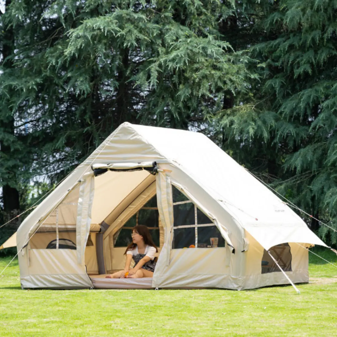 Trọng lượng nhẹ không khí Lều cắm trại ngoài trời nhanh chóng Inflatable tường lều cho cắm trại, 100% Oxford không khí lều cho 2/4 người