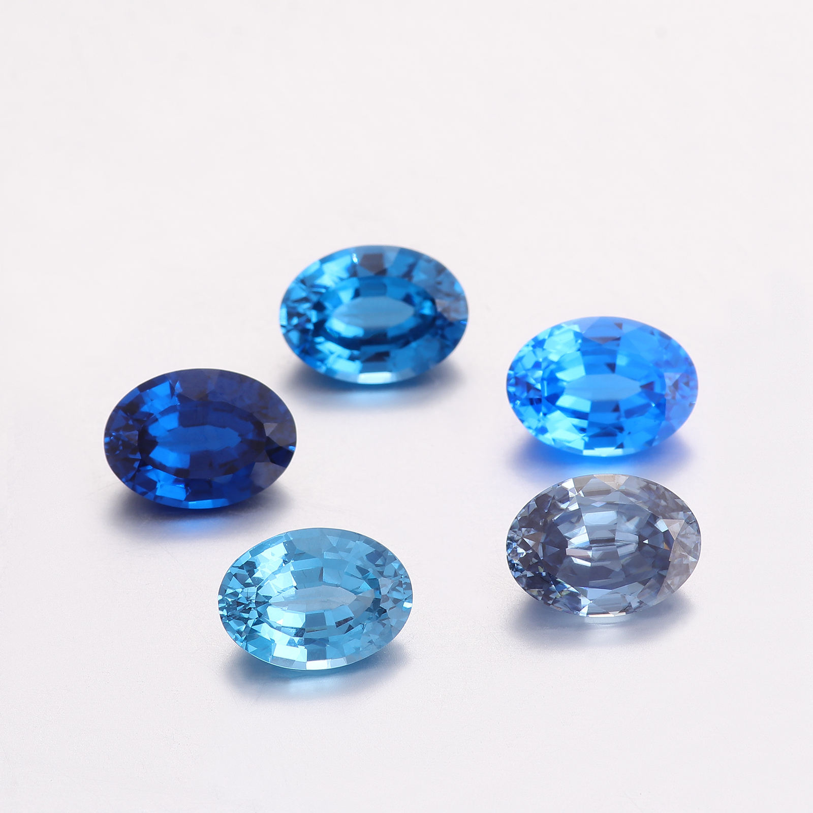 oval lab created sapphire