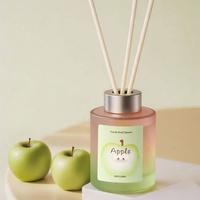 Diffuseur de parfum en verre dépoli dégradé 120 ml, senteur fruitée, parfum personnalisé, bâtonnets en rotin, désodorisant d'ambiance pour chambre