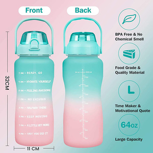 Garrafa Agua <span class=keywords><strong>2</strong></span> L Botella De Agua De 64 Oz all'ingrosso breve <span class=keywords><strong>2</strong></span> litri pulsante bere bottiglia d'acqua in plastica