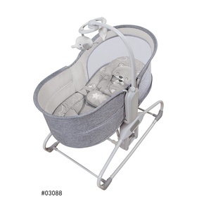 Lit à bascule pour bébé, vibration électrique apaisante, lit pour nouveau-né multifonction à 360 degrés en métal - Product Image 3