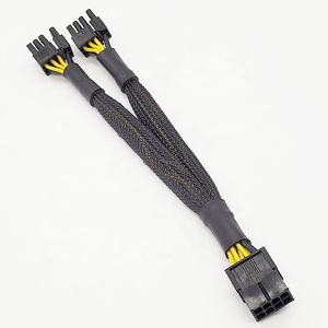 Заводской по индивидуальному заказу 18AWG PCI-e 8Pin к Dual 8 (6 + 2) Pin Y разветвитель Кабель PCI-E GPU видеокарта кабель питания с плетеным рукавом - Product Image 3