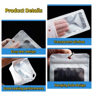 Nắp kéo tùy chỉnh in logo nhỏ Holographic với treo lỗ trang sức phụ kiện Mylar Zip khóa bao bì nhựa túi - Product Image 2