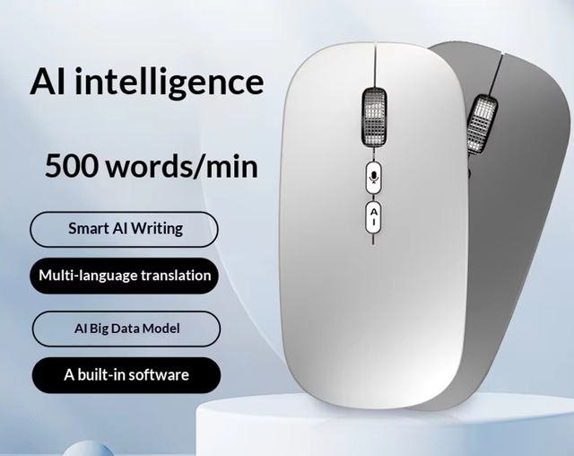 AI Artificial Intelligence Voice Control Typing Writing Multi-language Translation Wireless Optical Sensor Dual-mode Ergonomic