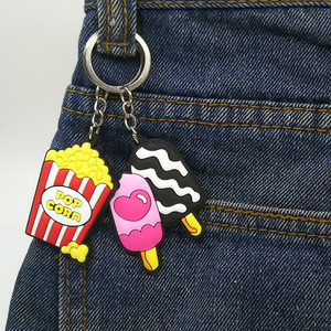 Porte-clés en gros personnalisés : Chaussures, Lunettes, Popcorn, Crème glacée, Arc-en-ciel, Pistolet, Météore, Dessins animés, Pendentifs mignons pour couples - Product Image 6
