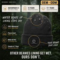 Bonnet tricoté personnalisé imperméable doublé polaire pour l'hiver, motif original, idéal pour la plage, logo personnalisé, vente en gros