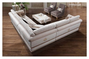 Set di Divani di Lusso in Stile Europeo <span class=keywords><strong>Antico</strong></span> Nero per Soggiorno, Divano Angolare - Product Image 3