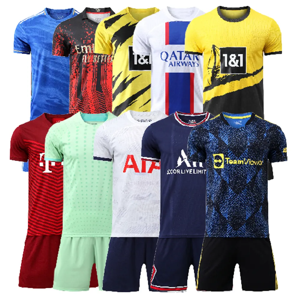 22/23 Premium séchage rapide vêtements de football thaïlande qualité t-shirts court uniforme équipe maillot de football Sublimation maillot de football