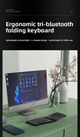 Keyboard Gunting Nirkabel Lipat, Ultra-Tipis, Senyap, Mini, Penyimpanan Mudah, USB Type-C, Daya Tahan Baterai 50 Jam untuk Tablet