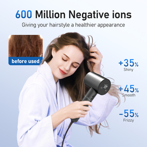 Sèche-cheveux professionnel ionique haute vitesse, léger, silencieux, 1500W, séchage rapide, avec ions négatifs, prêt pour les voyages - Product Image 6