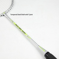 Raquette de badminton en acier personnalisée en gros promotionnelle, raquette de badminton pour le jeu, pour la plupart des personnes, sports/entraînement OEM