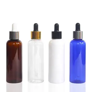 White/ brown/blue/ clear plastic serum bottle 100ml plastic serum oil dropper container 100ml