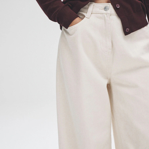 Factory Direct OEM Supply 2 Pack Wide Leg <strong>Turn</strong> <strong>up</strong> Denim <strong>Jeans</strong> Fashion Casual Women Pants Bulk Order - Product Image 3
