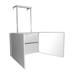 Nouveau design, miroir 5 voies pour la coupe de cheveux avec lumière LED, miroir portable pliable à 360° pour barbier, miroir auto-portatif avec crochets réglables en hauteur - Product Image 6