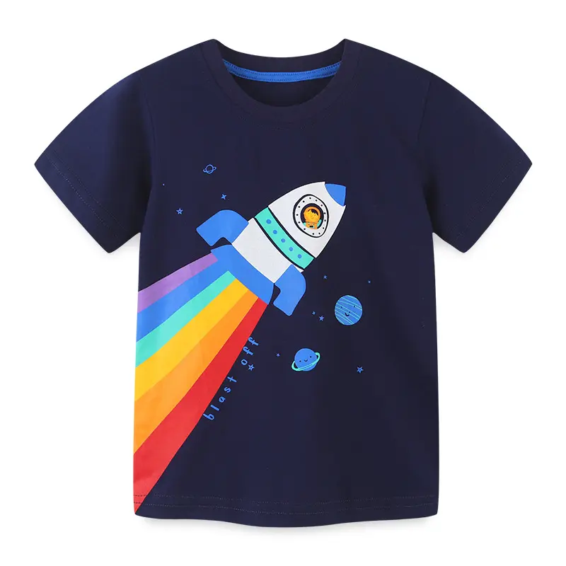Estate nuovo simpatico cartone animato girocollo T-Shirt in cotone stampato per ragazzo T-Shirt bambino abbigliamento per bambini