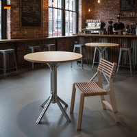 Ensemble de table en contreplaqué marin avec pieds en aluminium OEM ODM, ensemble de chaises de café commercial, chaise de salle à manger, table de bistrot