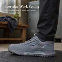 Bottes de travail de sécurité légères pour hommes, embout composite, anti-perforation pour la semelle intermédiaire, tige en cuir suédé, semelle extérieure en caoutchouc, isolées électriquement