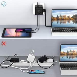 Multiprise 10A avec 3 prises et 3 ports USB, couleur noire, idéale pour charger des appareils et connecter plusieurs appareils - Product Image 2