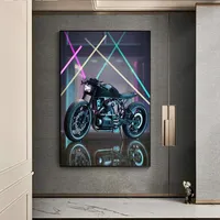Pintura en lienzo de motocicleta para decoración del hogar, carteles e impresiones de arte de pared, cuadro moderno de motocicleta