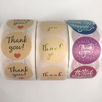 Waterproof Vinyl PVC Custom Logo Printing Decorative Round Wholesale Rose Gold Thank You Stickers