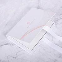 Boîte à cartes de crédit de style portefeuille avec logo personnalisé, emballage de certificat cadeau, boîte à cartes d'affaires, enveloppe avec ruban